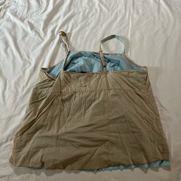 Vtg Y2K 2000s Plus Mesh Overlay Tank Top Floral Embroidery Beaded Wmns 22 - Picture 3 of 5